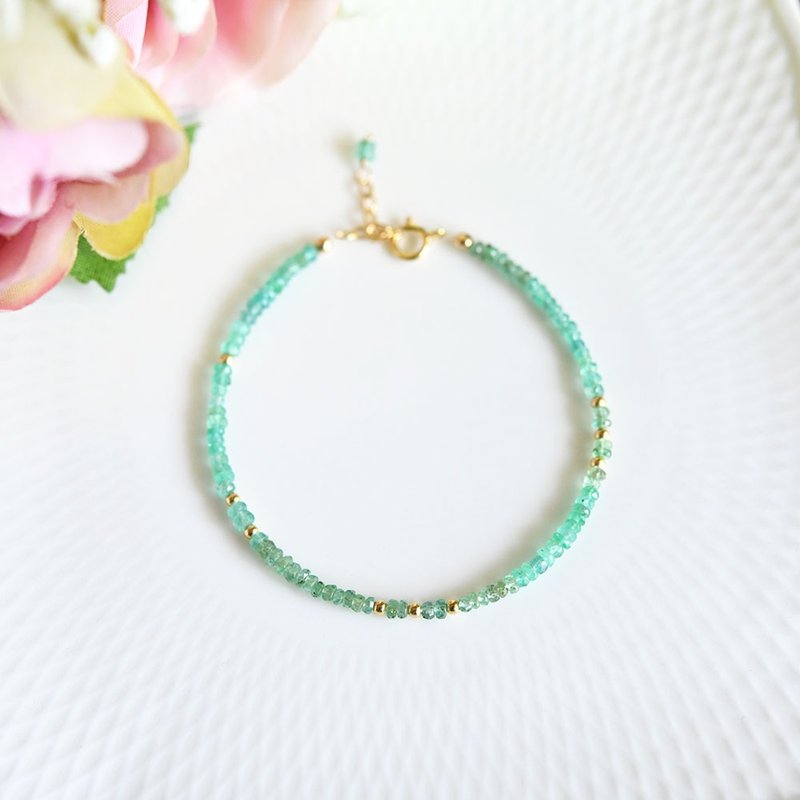 赞比亚小巧祖母绿手链，五月诞生石 - 手链/手环 - 其他金属 绿色