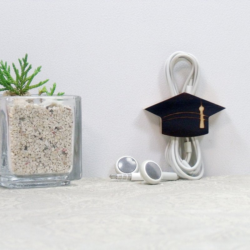 学士帽 集线夹 名片夹 大学 硕士 博士照 磁铁夹 毕业礼物 定制化 - 卷线器/电线收纳 - 木头 