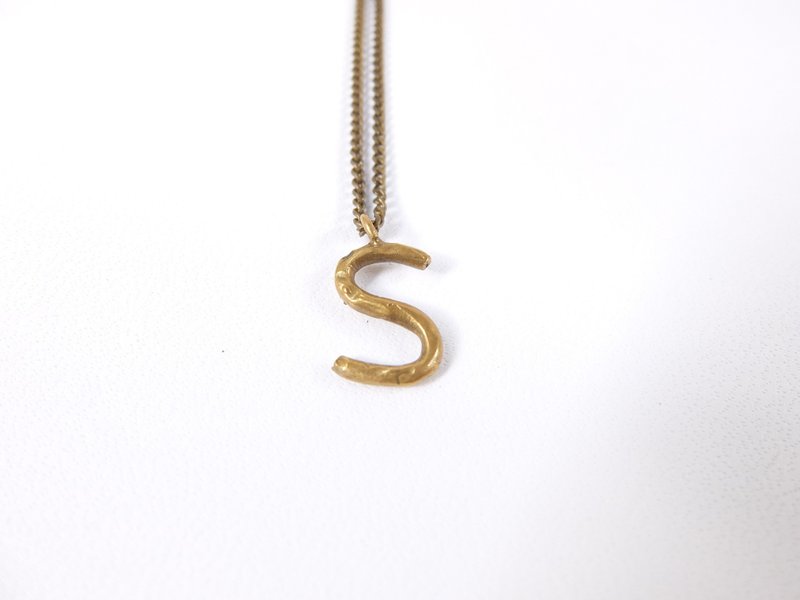 英文字母 黄铜项链 - 项链 - 其他金属 