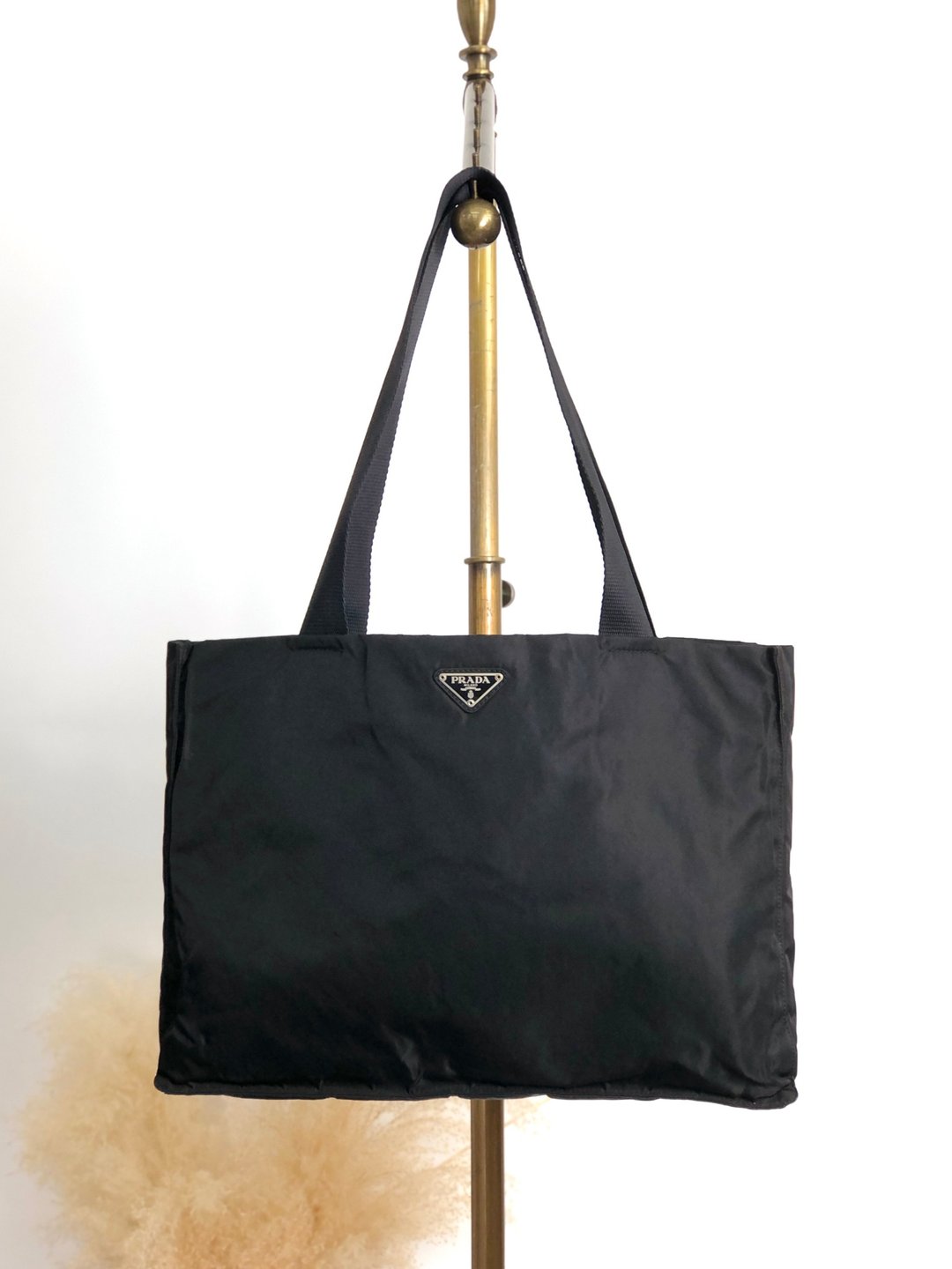 【日本直送 名牌古着包】PRADA 普拉达 托特包 黑色 三角标志 尼龙 vintage 古着 old cxjc8u - 手提包/手提袋 - 尼龙 黑色