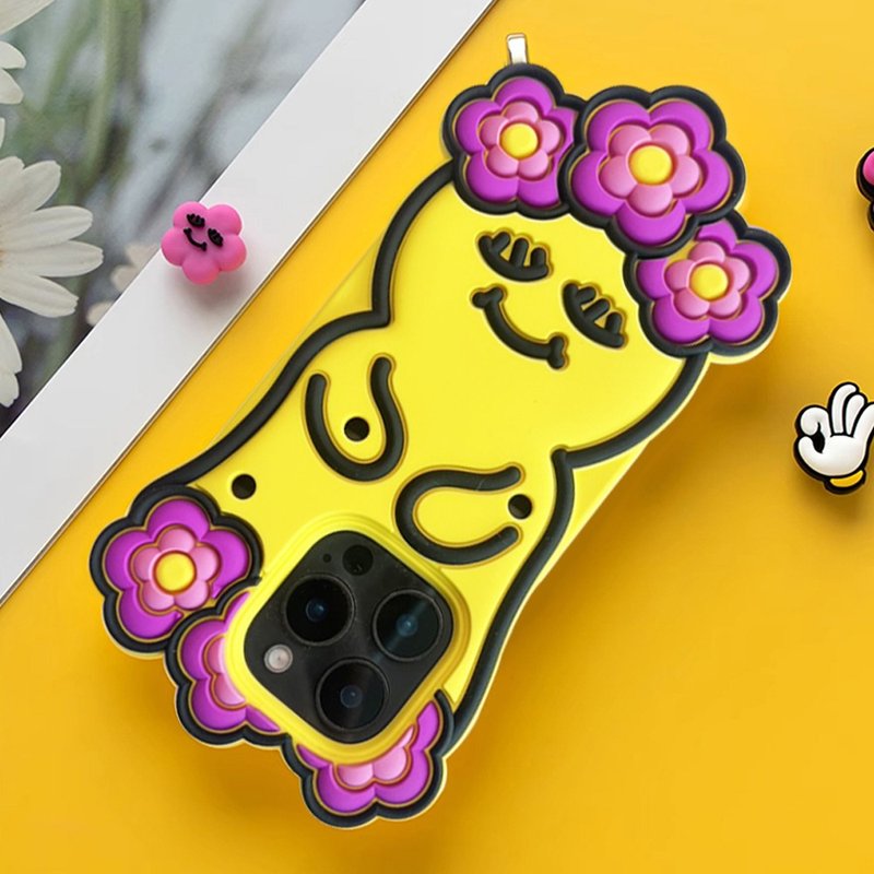 【Candies】iPhone 16 Pro - 花花睡眠宝宝 黄 手机壳 生日 新年 - 手机壳/手机套 - 硅胶 黄色