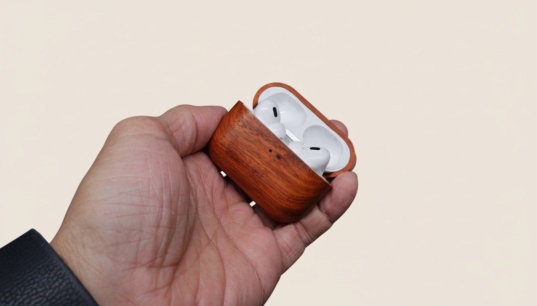 【AirPods】缅甸花梨木 全实木保护壳 | 温润质感 低调 - 耳机收纳 - 木头 红色