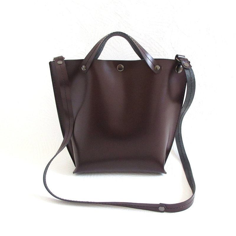 方便携带，牛皮，两用单肩包，棕，镀铬光滑，0158 - 侧背包/斜挎包 - 真皮 咖啡色