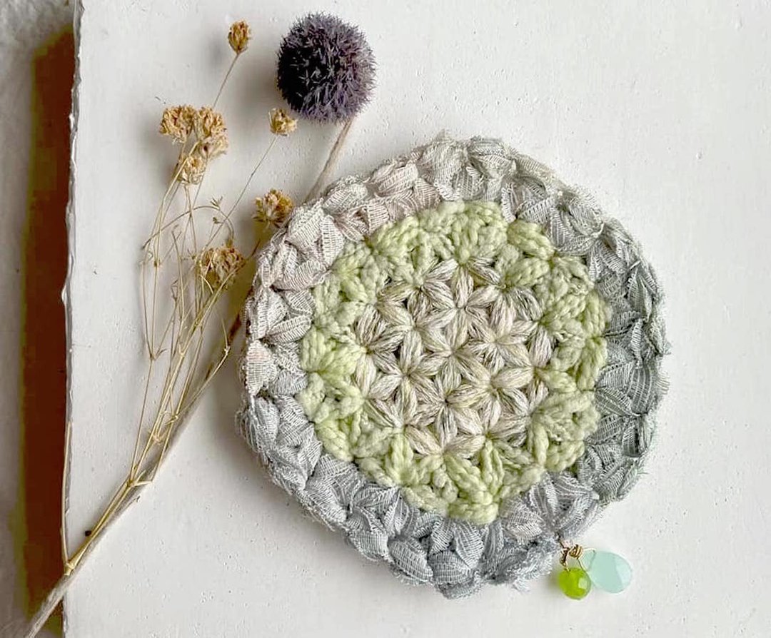 Knitting 生命之花垫 - 绿野仙踪 - 杯垫 - 棉 绿色