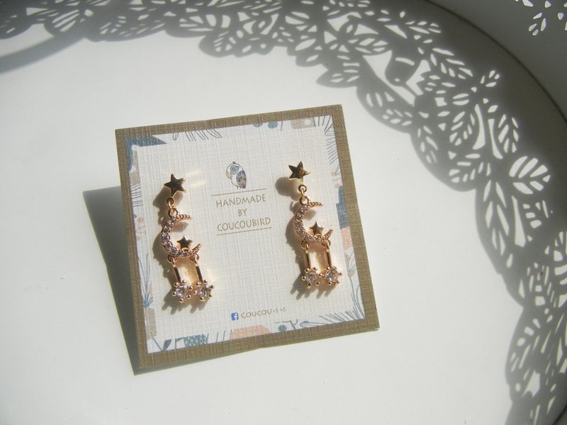 *coucoubird*众星拱月耳环 - 耳环/耳夹 - 24k 金 金色