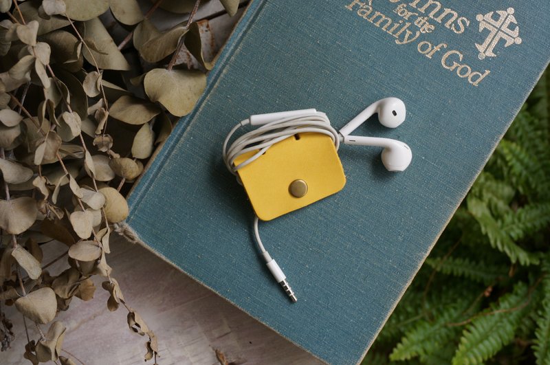 黄色 方款集线器 / 收线器 / 卷线器 - 卷线器/电线收纳 - 真皮 黄色