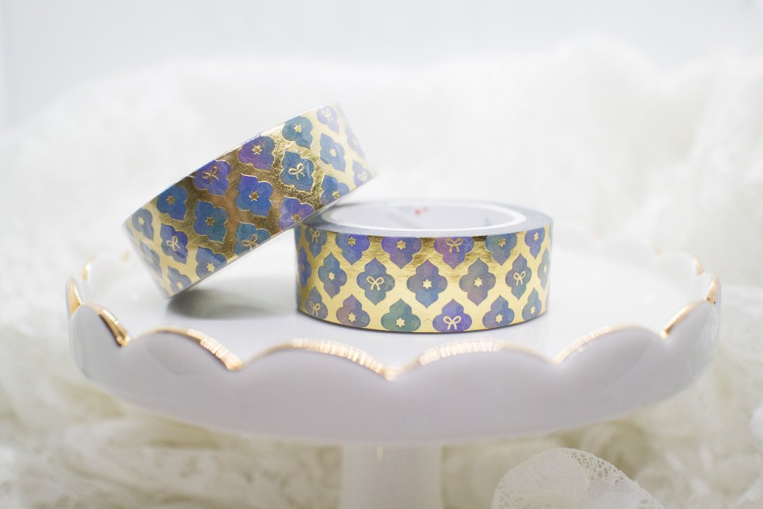 烫金纸胶带 －Moroccan Style Bow Washi - 纸胶带 - 纸 多色