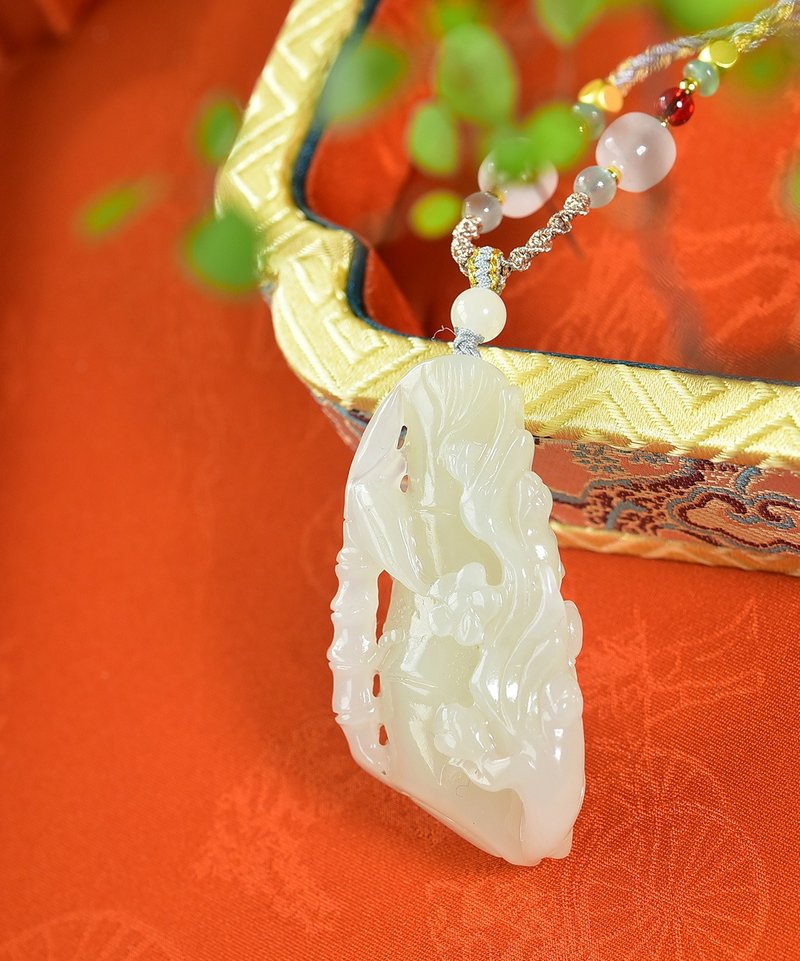 秒杀价 天然和田玉竹节吊坠 玉质细腻 - 吊饰 - 玉石 