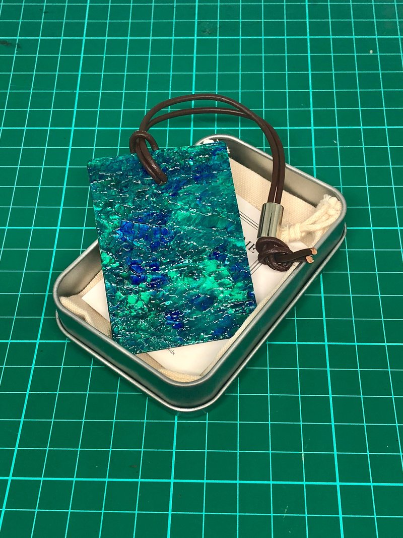 手绘抽象艺术环保木牌吊饰 Abstract Portable Wood Art _1 - 吊饰 - 环保材料 蓝色