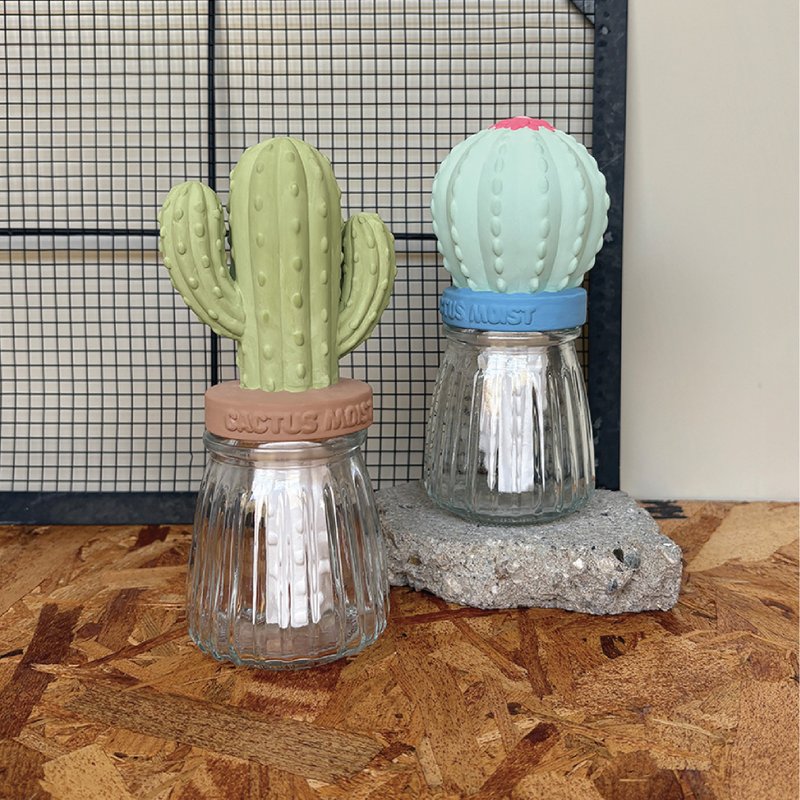 日本Decole 自然气化加湿器 - 湿润玻璃瓶 - 摆饰 - 陶 卡其色