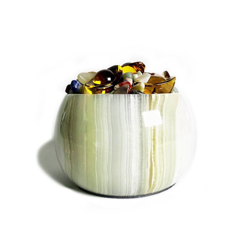 青玉丰盛聚宝盆 精巧招财款 - 摆饰 - 玉石 绿色