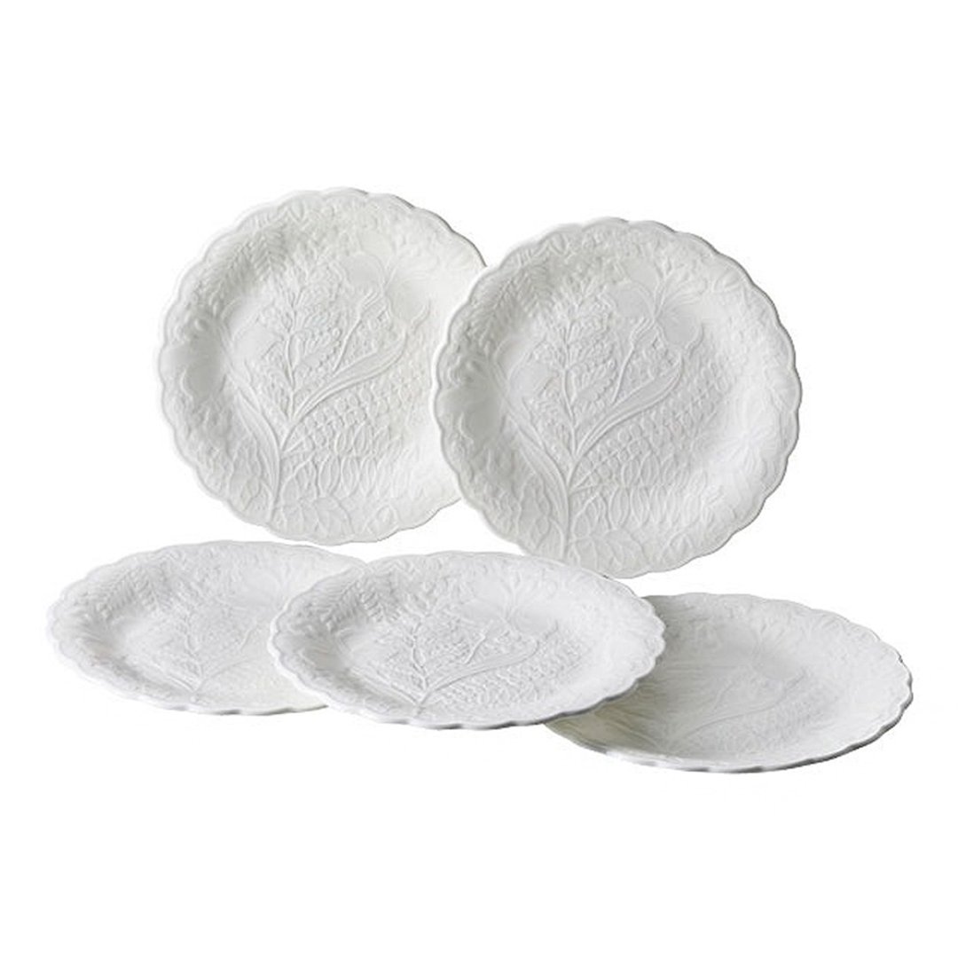 Honiton Lace霍尼顿蕾丝平盘5入组(17cm) - 盘子/餐盘/盘架 - 瓷 