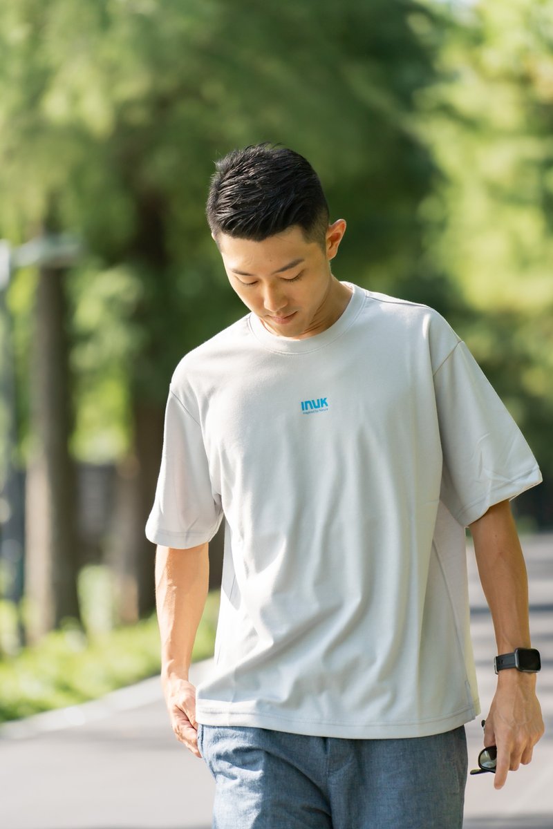 极地冒险 小LOGO T-shirt  泥灰 - 男装上衣/T 恤 - 聚酯纤维 灰色