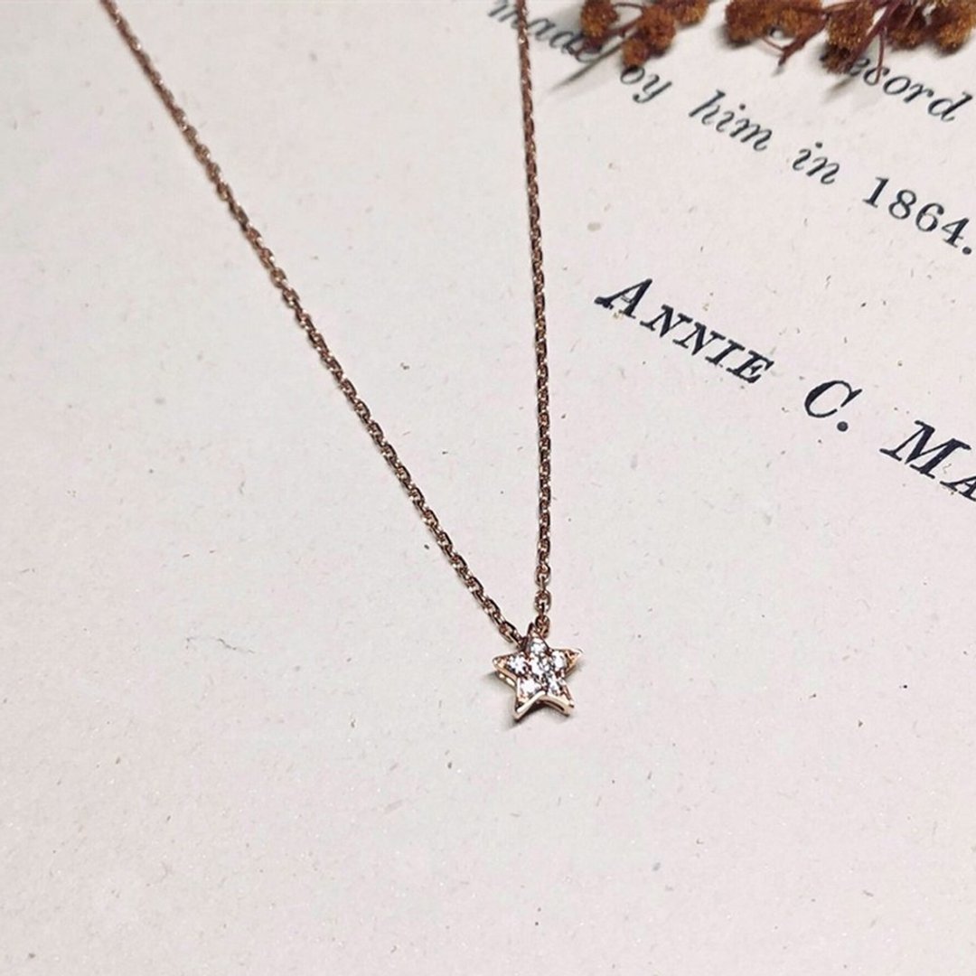 【Jewelry Ya 茱丽叶】- 闪耀之星 - 14K  玫瑰金  小钻项链 - 项链 - 玫瑰金 