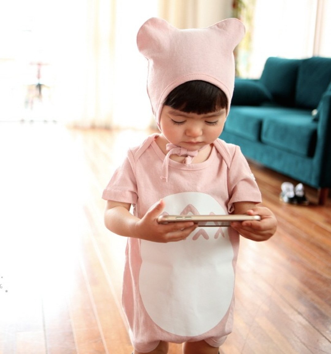 【韩国制】弥之星 - Totoro 纯棉幼儿包屁衣/短袖款(含耳朵帽) - 其他 - 棉．麻 多色
