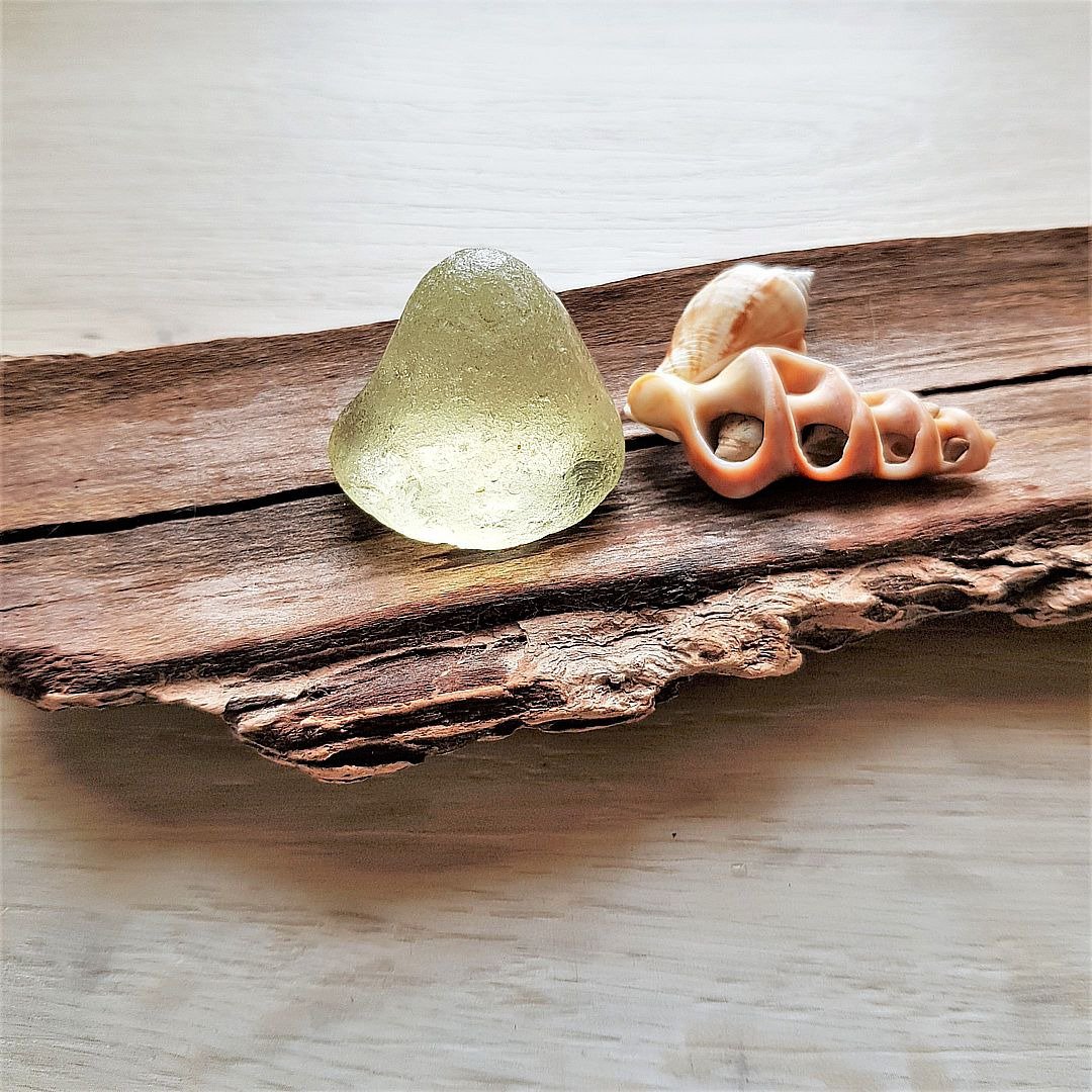 Large sea glass. Light yellow sea glass P046 - 其他 - 玻璃 黄色