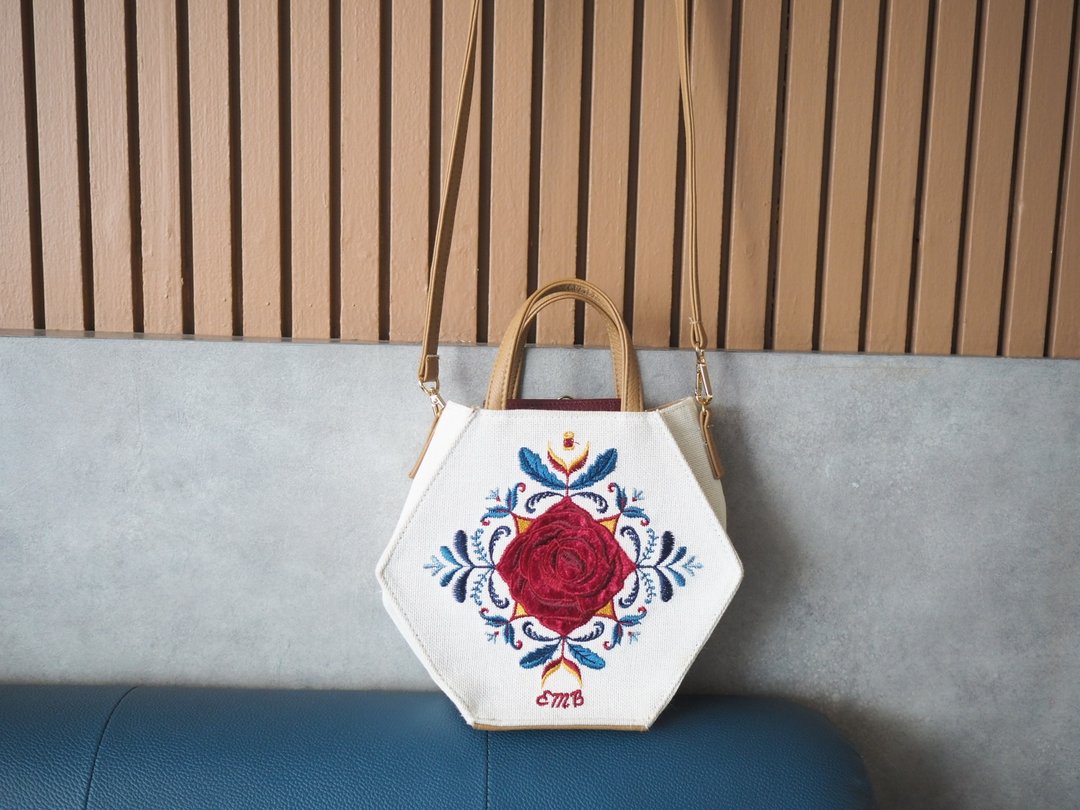 Hoola Rose Cream Hexa Bag - 手提包/手提袋 - 其他材质 白色