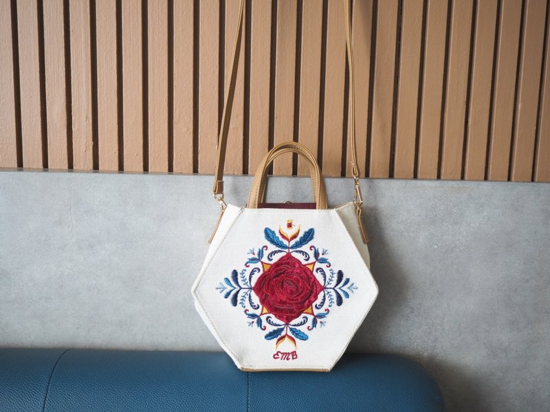 Hoola Rose Cream Hexa Bag - 手提包/手提袋 - 其他材质 白色