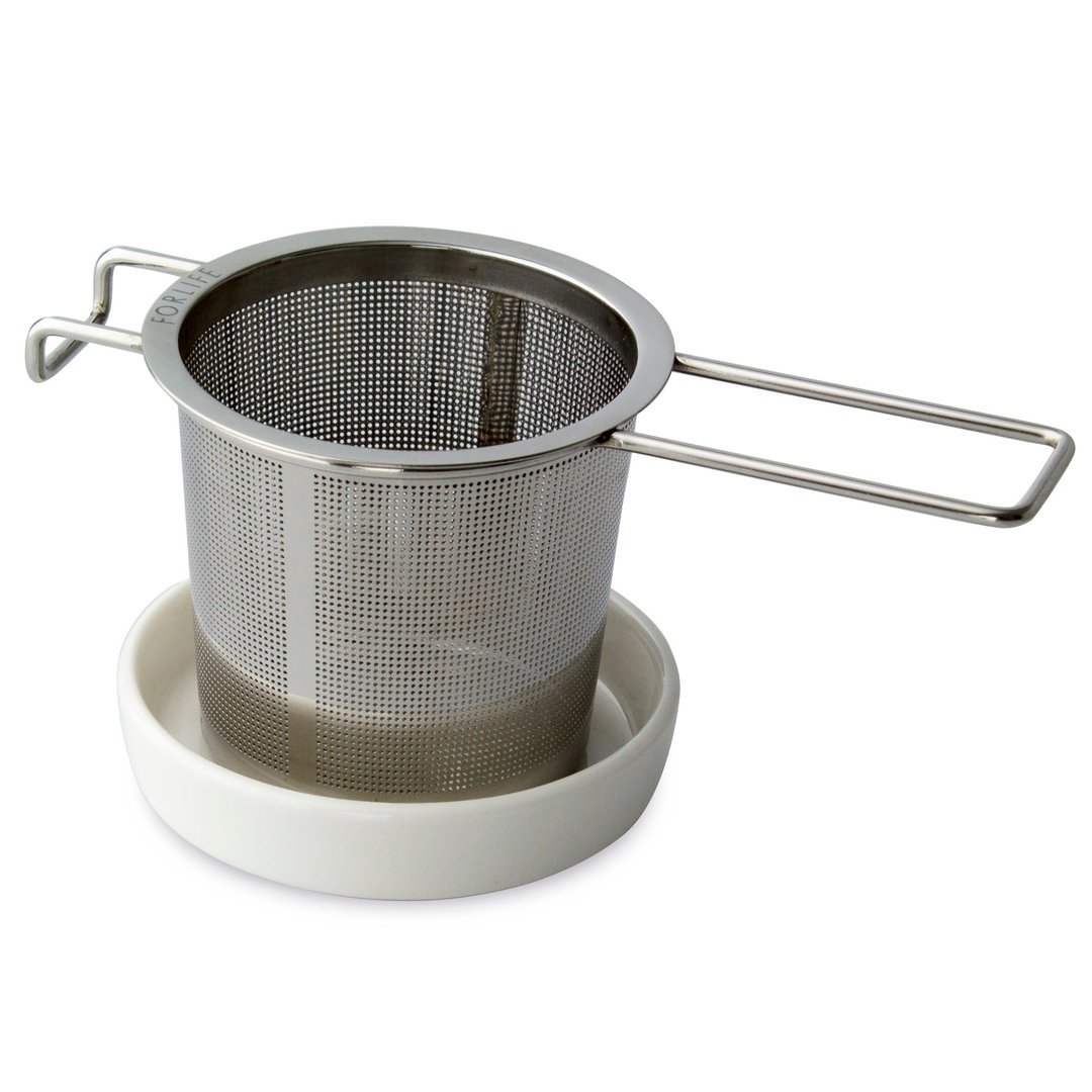 美国FORLIFE滤网杯陶瓷碟组 - 茶具/茶杯 - 不锈钢 银色