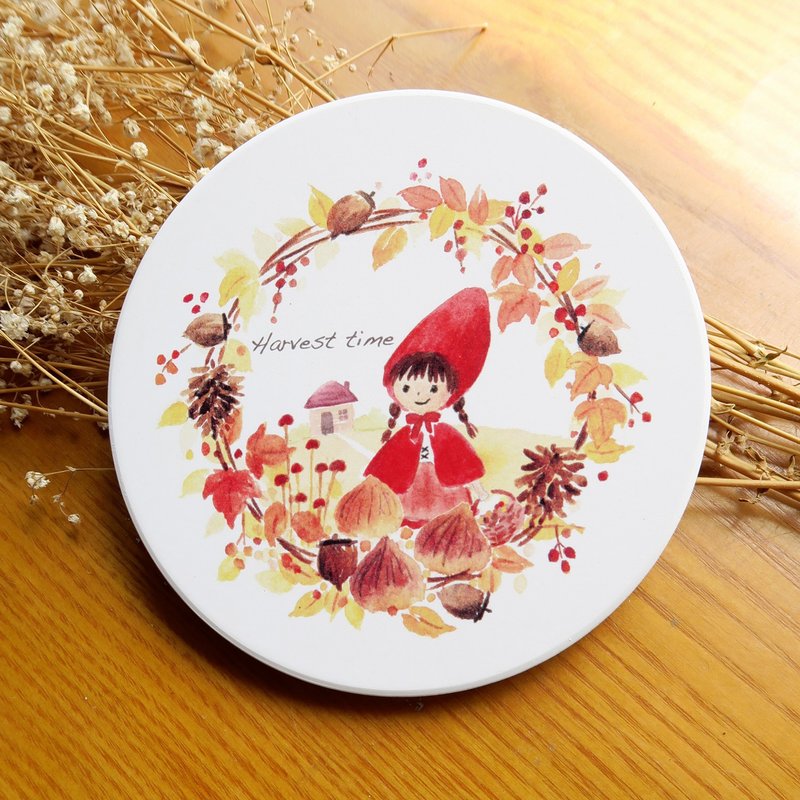 harvest time 小红帽 陶瓷吸水杯垫 - 杯垫 - 纸 红色