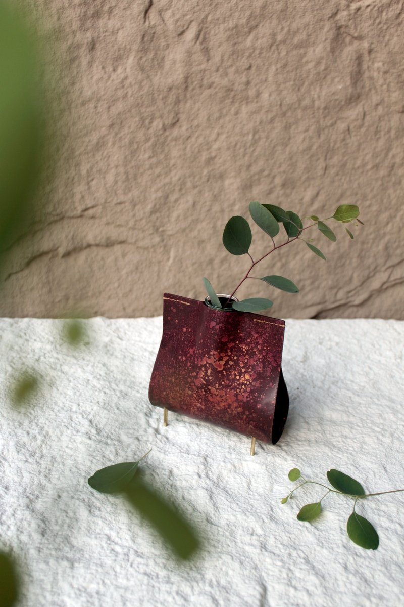 红铜包裹花器 - 花瓶/陶器 - 铜/黄铜 红色