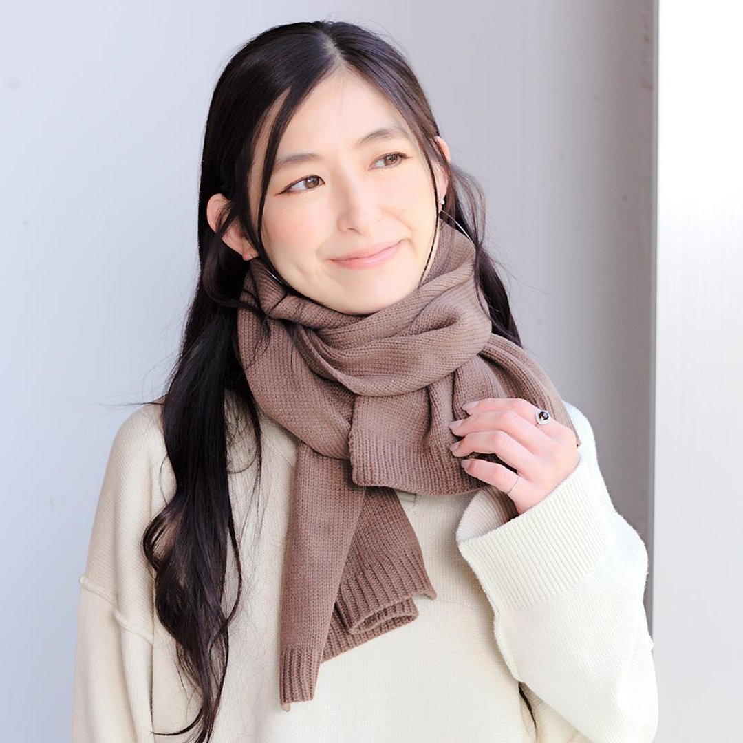 Warm Mocha Solid Scarf Versatile Wrap Shawl Blanket ICHIYONPLUS ista0040 - 围巾/披肩 - 其他材质 咖啡色