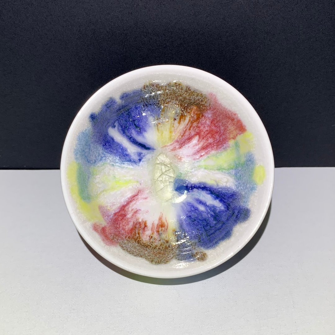 冰晶油画山水圆杯 80ml 邱毓宁 莺歌烧 F2-02 - 茶具/茶杯 - 瓷 黑色