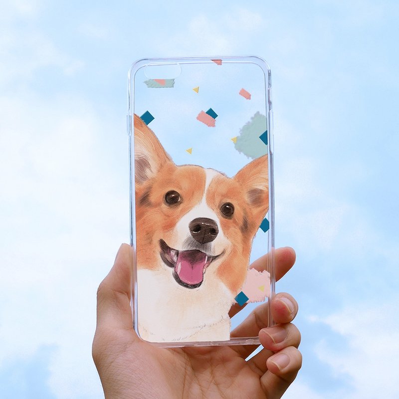 微笑柯基浮雕空压壳-iPhone/三星,HTC.OPPO.ASUS/手机壳 - 手机壳/手机套 - 塑料 橘色