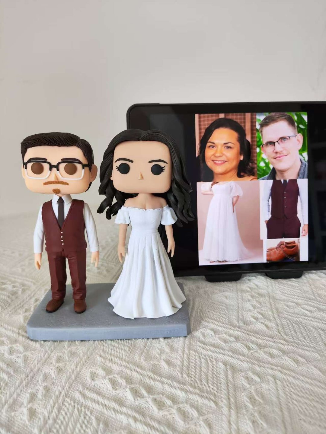 纯手工定制美国Funko Pop 自画像公仔情侣父母夫妻结婚周年礼物 - 玩偶/公仔 - 粘土 多色