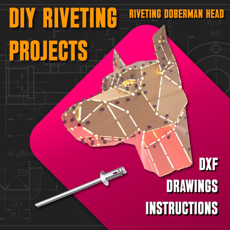 钣金铆接杜宾头项目（DXF、PDF） - 图文模板设计 - 其他材质 