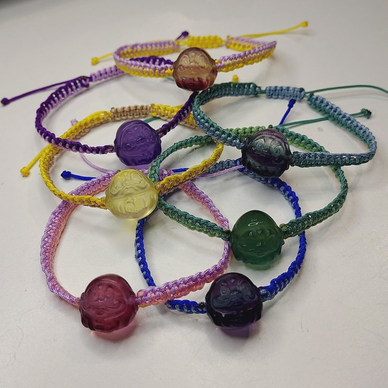 (香港包邮)萤石日本达摩手绳 - 舒缓紧张情绪 去除负能量 - 手链/手环 - 水晶 