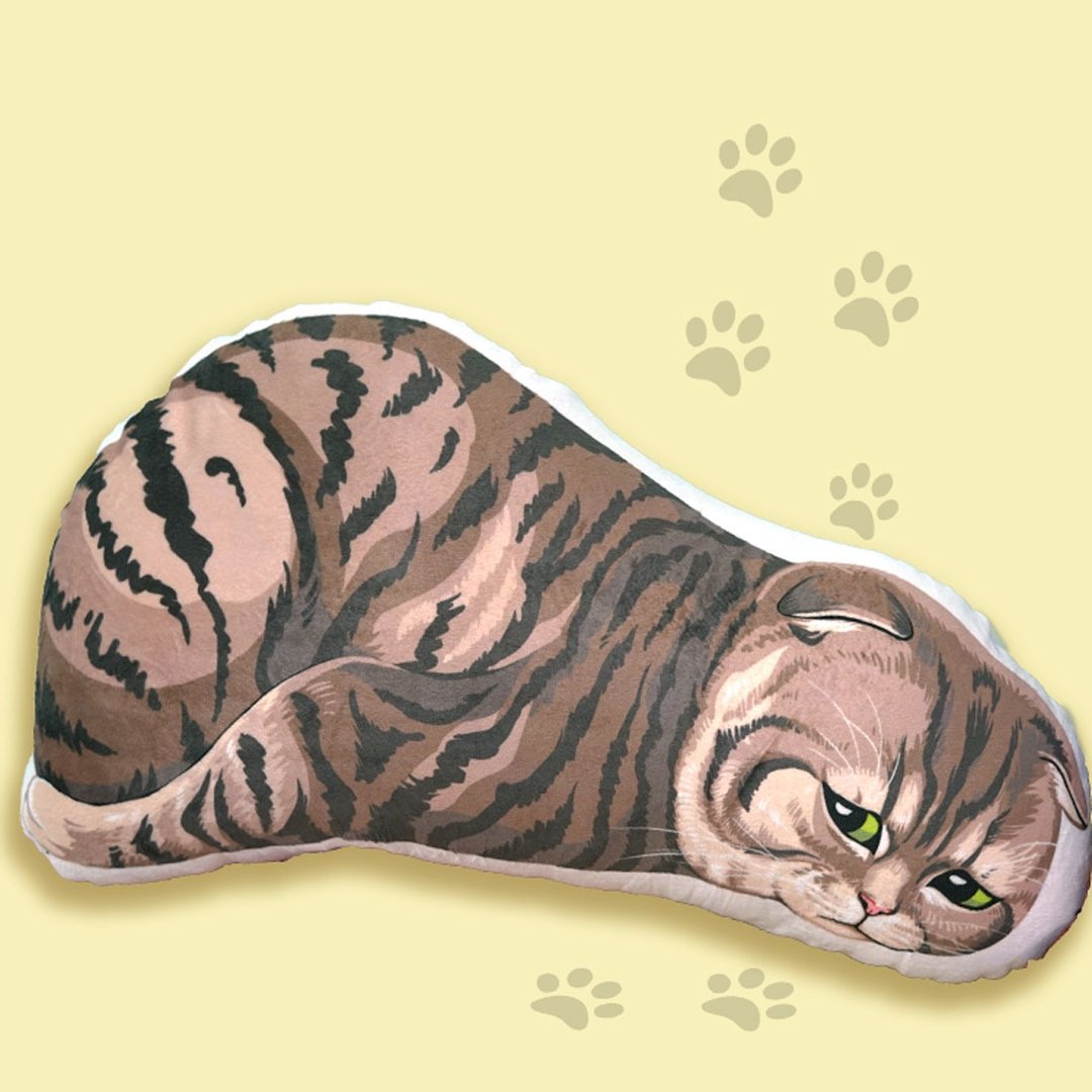 猫猫抱枕  忧郁的丧猫 可怜可爱 趴地猫 - 枕头/抱枕 - 其他材质 