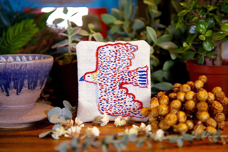 Coaster - Flying Big Bird 手工刺绣 彩鸟 杯垫 - 杯垫 - 其他材质 