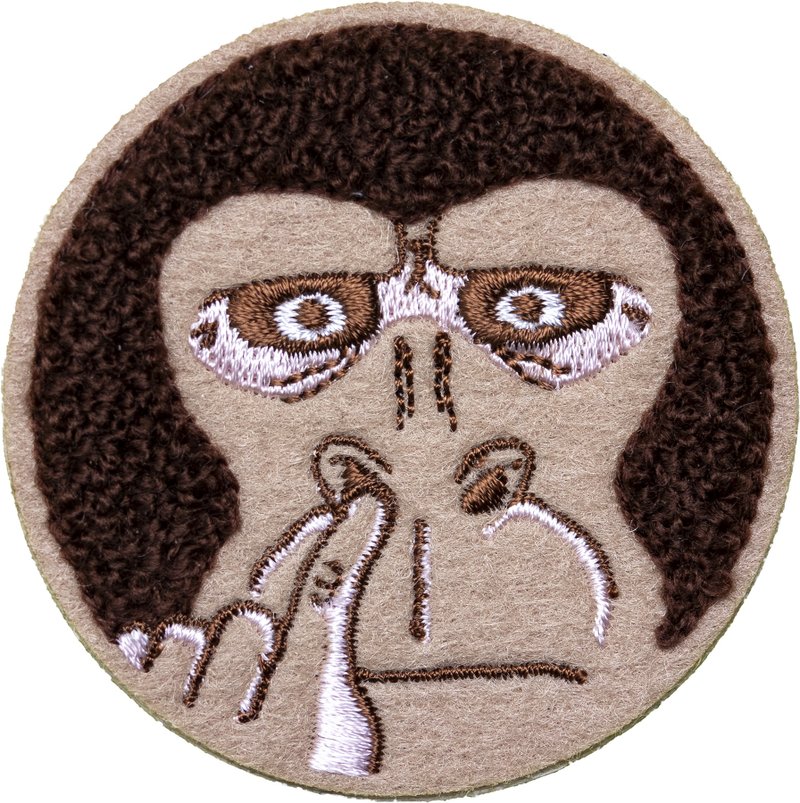 刺绣贴纸 动物系列 猩赏你 自黏贴--猩猩 立体刺绣 - 其他 - 绣线 卡其色