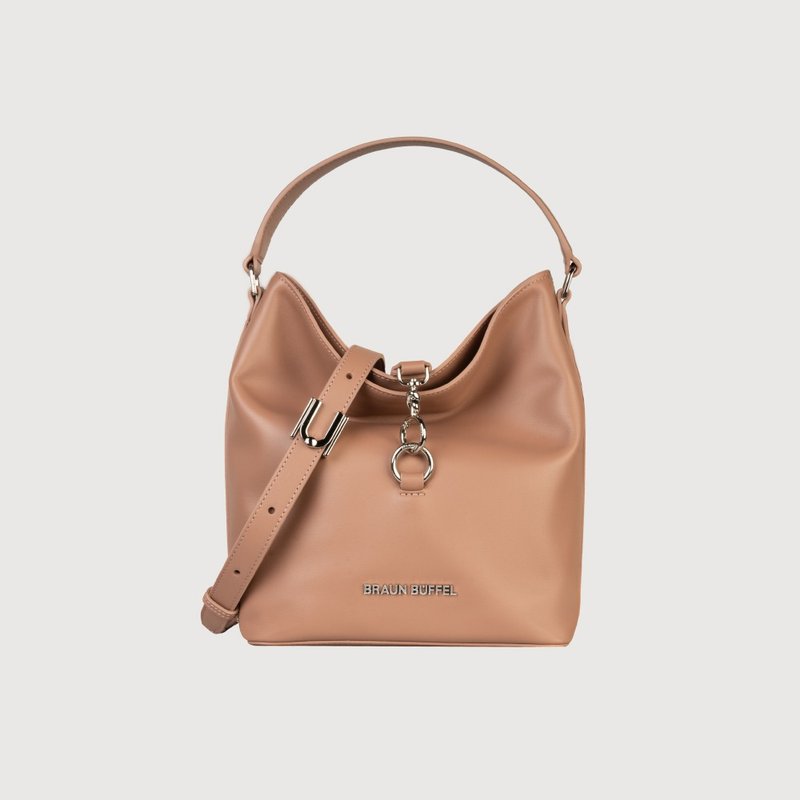 【结帐赠擦拭布乙条】马克西 肩包-藕粉色/ BF847-32-CG - 侧背包/斜挎包 - 真皮 粉红色