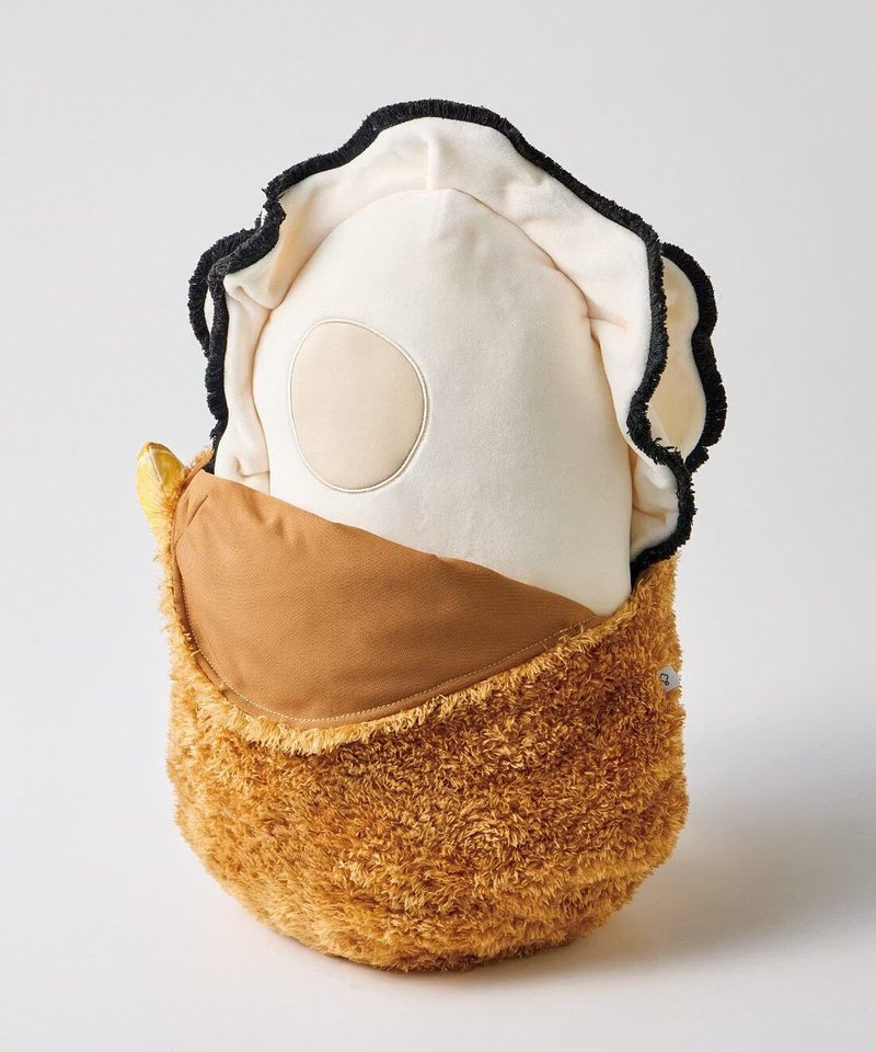 【YOU+MORE!】超疗愈软Q牡蛎抱枕与金黄酥炸外皮-套装组-预购 - 枕头/抱枕 - 聚酯纤维 