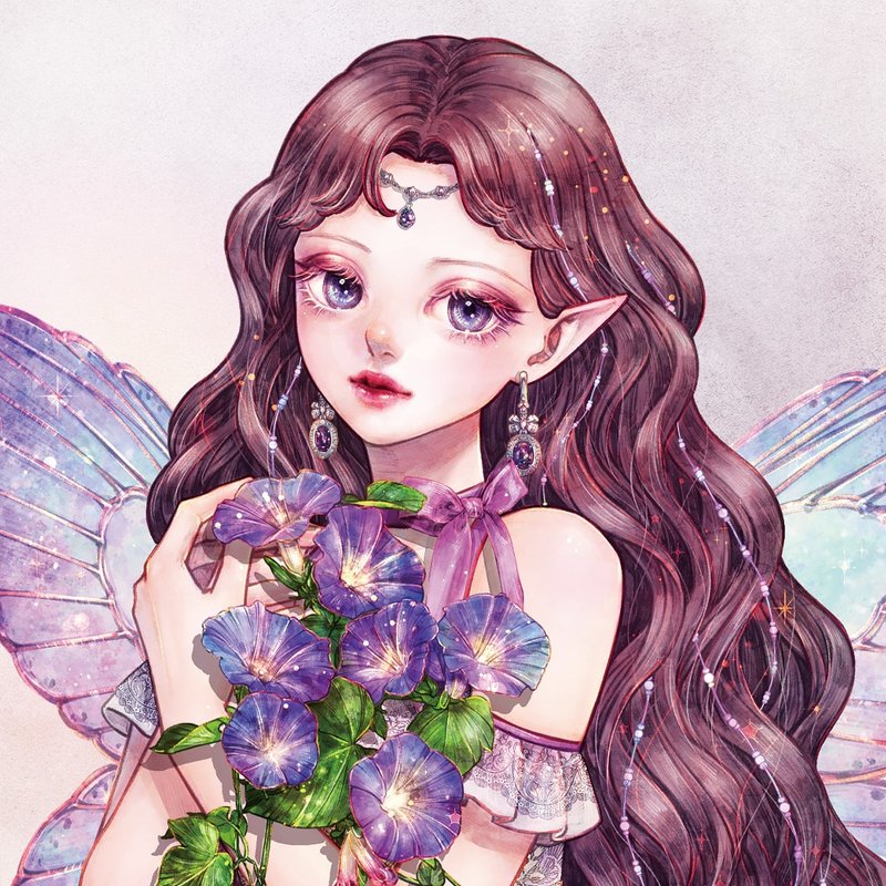 牵牛花仙子贴纸 (8色) - 贴纸 - 纸 