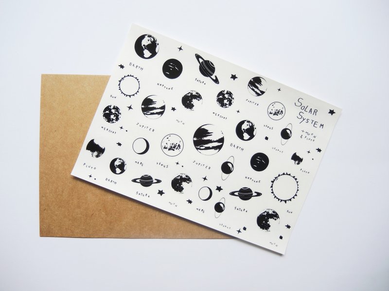 B&W  SOLAR  SYSTEM  STICKER  - 贴纸 - 塑料 黑色