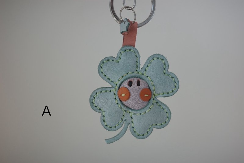 花朵爱心悠游卡/吊饰 - 其他 - 真皮 粉红色