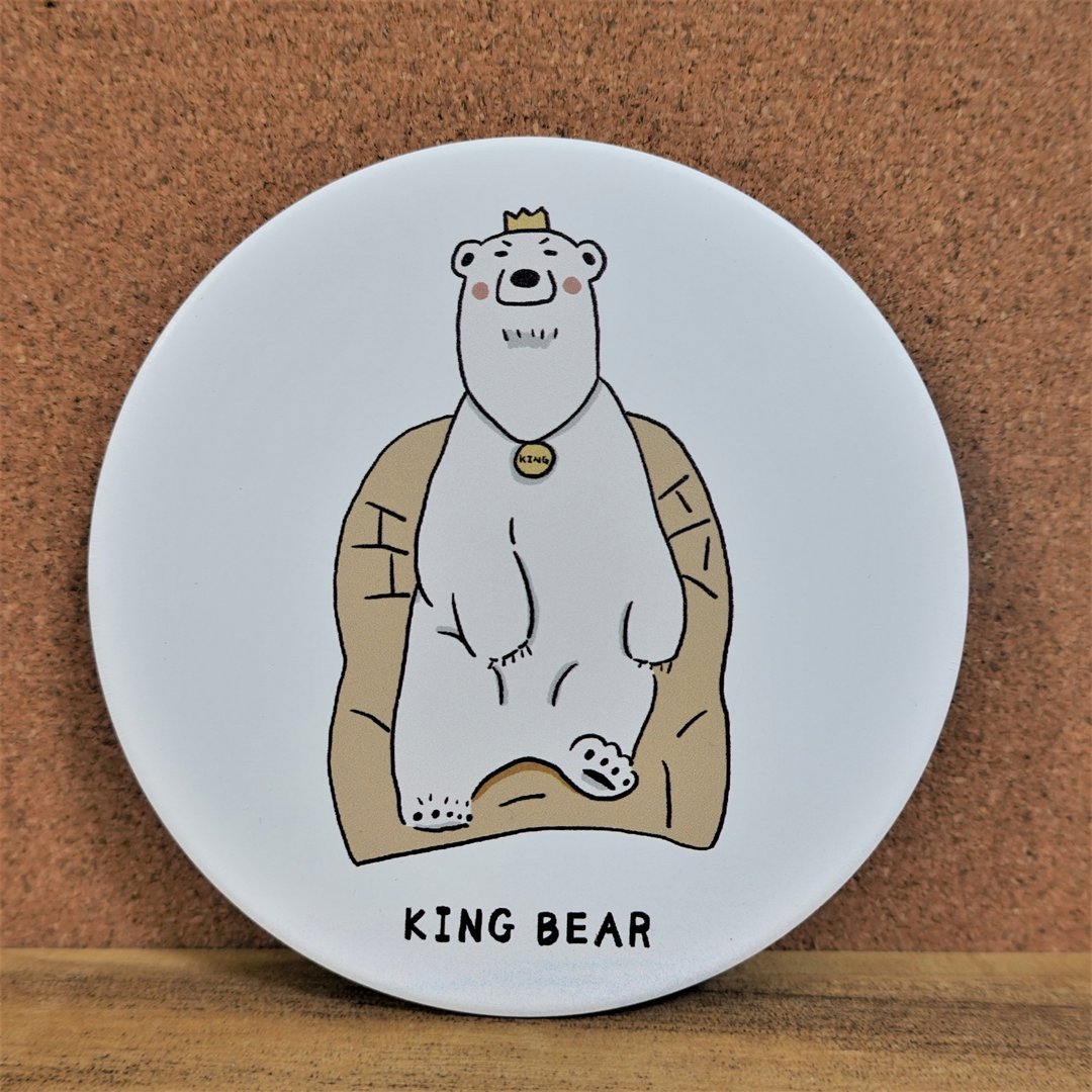 北极熊/白熊陶瓷吸水杯垫- King Bear - 杯垫 - 陶 