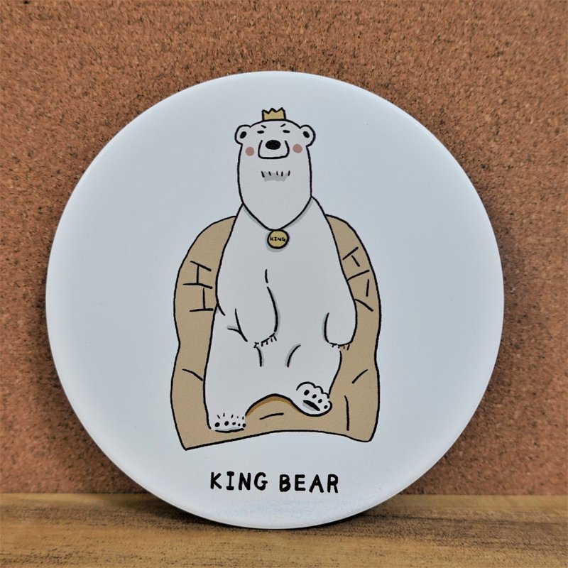 北极熊/白熊陶瓷吸水杯垫- King Bear - 杯垫 - 陶 
