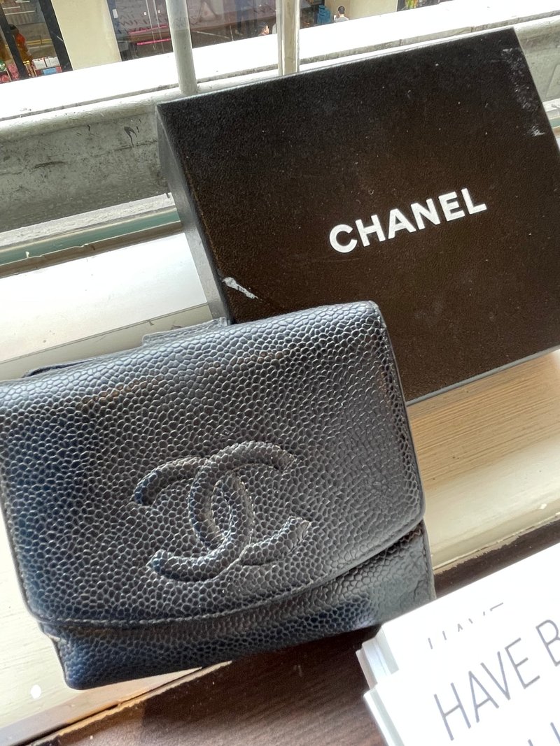 香奈儿鱼子酱皮夹 Chanel W Hook Caviar Wallet - 皮夹/钱包 - 真皮 黑色
