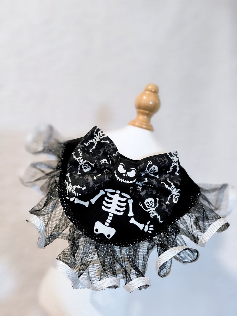 优先订 万圣节 Halloween Skeleton 夜光 Glow Luminous 宠物颈饰 - 衣/帽 - 棉．麻 黑色
