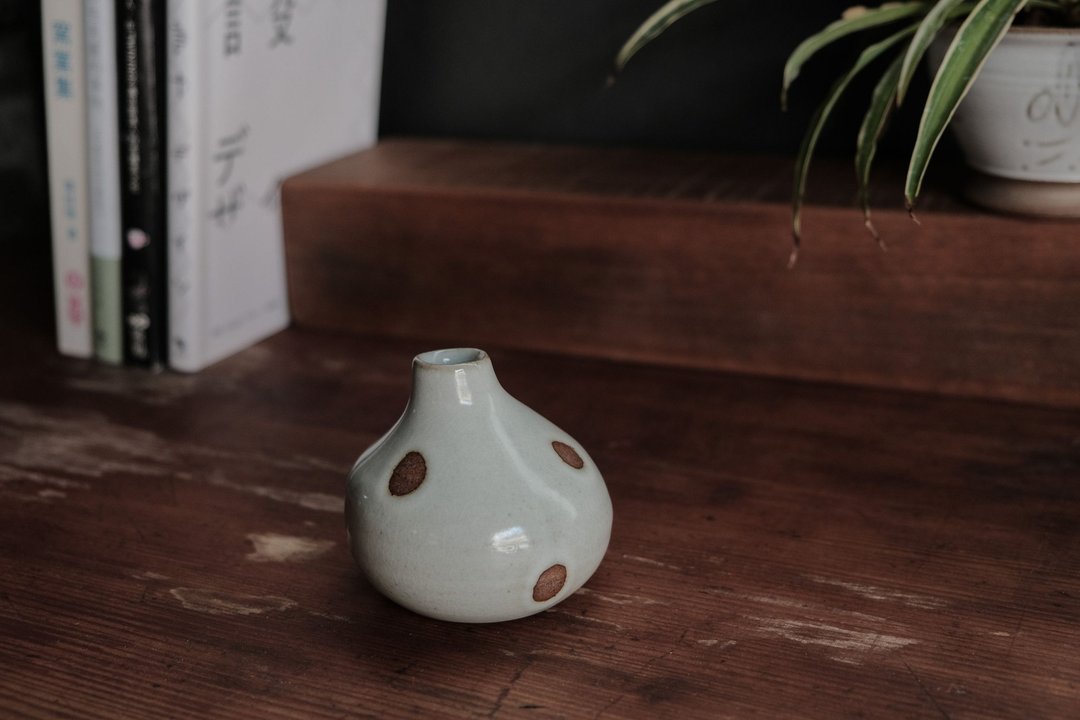 花器 l 烟青釉 歪头点点 花瓶 - 花瓶/陶器 - 陶 
