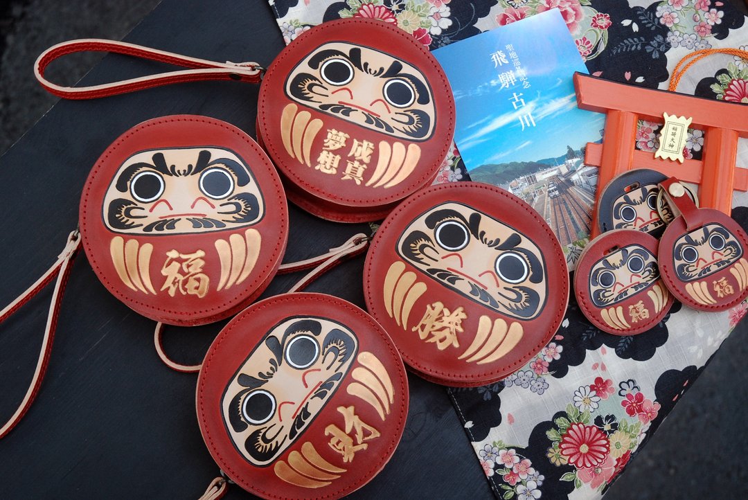 【优惠中】超可爱真皮达摩手拿包/零钱包 - 零钱包 - 真皮 