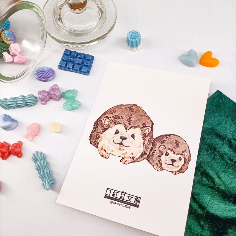 KR474_口紅堂明信片_刺蝟12_candy1313588 postcard - 卡片/明信片 - 纸 多色