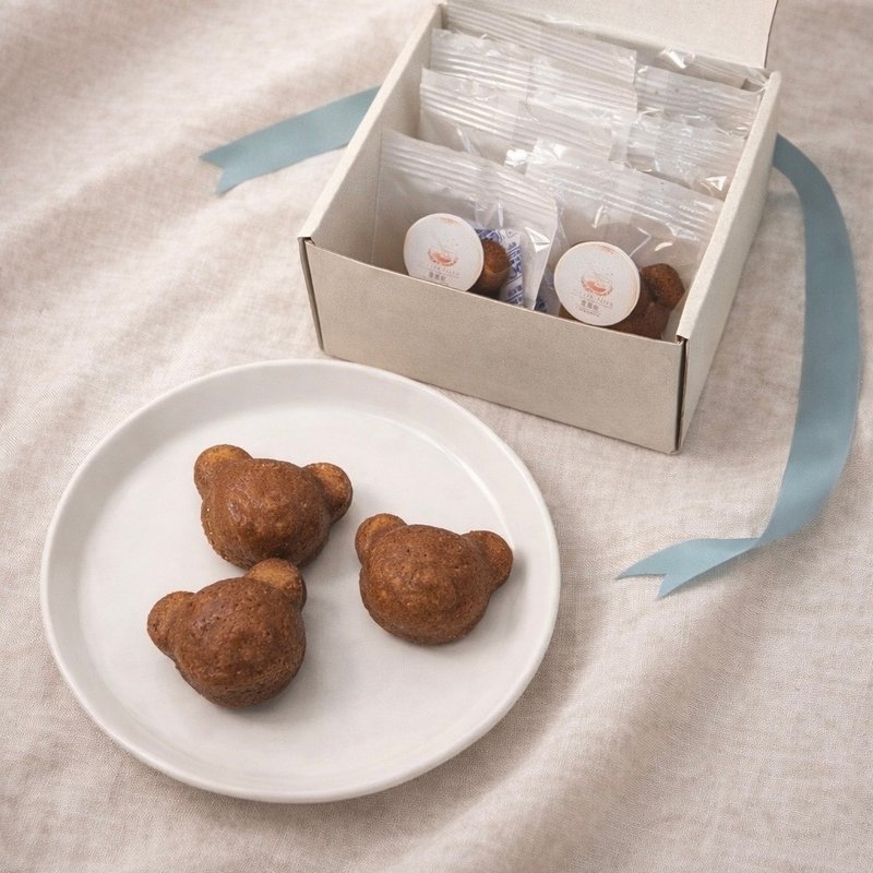 费南熊 Financier Bear 小熊造型费南雪礼盒 奶油蜂蜜杏仁香 - 蛋糕/甜点 - 新鲜食材 咖啡色