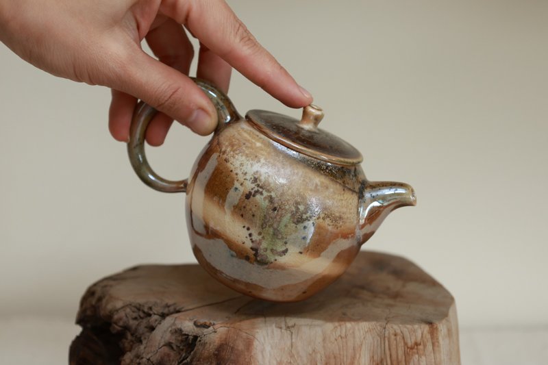 柴烧茶壶/200ml/绞胎系列/泷间拾光 - 茶具/茶杯 - 陶 