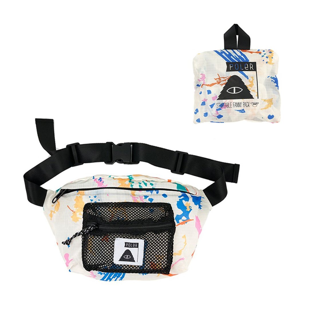 【彩虹】日韩限定 POLER FANNY PACK 可收纳网袋腰包 喷漆彩漾 - 侧背包/斜挎包 - 聚酯纤维 多色