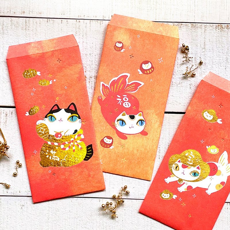 满福宝－红包袋 / 三款各二入 - 红包/春联 - 纸 红色